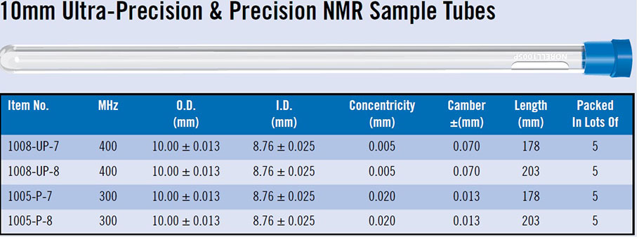 10mm Ultra Precision & Precision NMR Sample Tubes